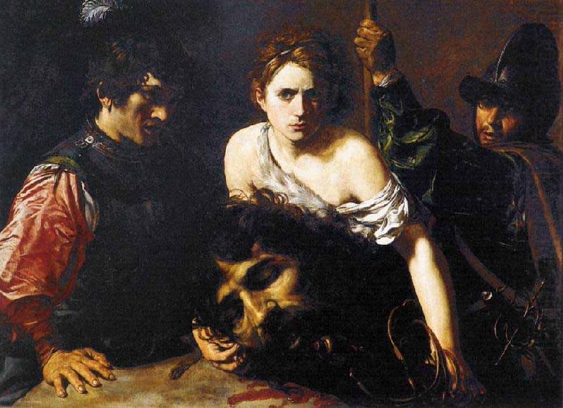 VALENTIN DE BOULOGNE David with the Head of Goliath and Two Soldiers china oil painting image